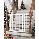 Cumbor 29.7-40.6 Baby Gate for Stairs, Mom\'s Choice Awards Winner-Dog Gate for Doorways, Pressure Mounted Auto-Close Pet Gates for Dogs Indoor, Safety Child Gate with Easy Walk Thru Door, White