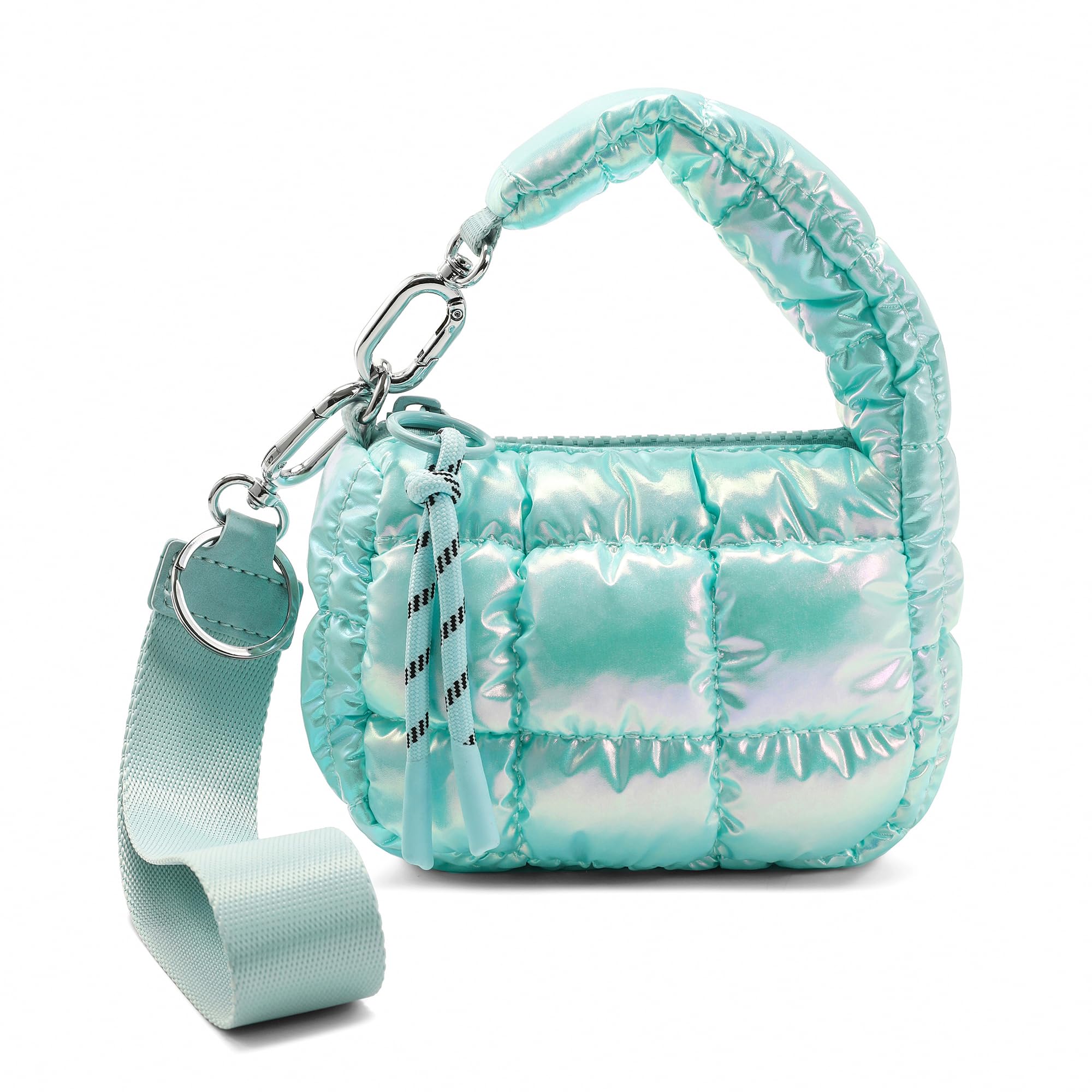 Mini Quilted Wristlet Bag for Women, Puffer Handbags,Evening Bags,Charm Lipstick Bag,Cute bag Charm for Gift