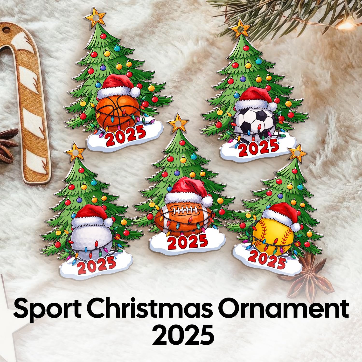 NewEleven Football Ornaments for Christmas Tree - Football Gifts for Men, Football Lover, Him, Boyfriend - Cute Christmas Tree Decor Gift for Friend - Christmas Ornaments - Image 6
