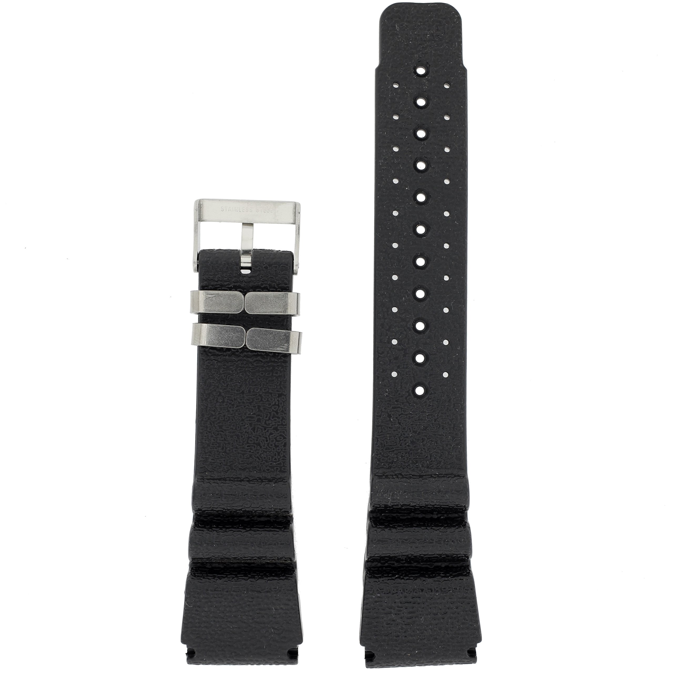 Watch Band Replacement Rubber Plastic Black To Fit Dive Sport Watch 24mm