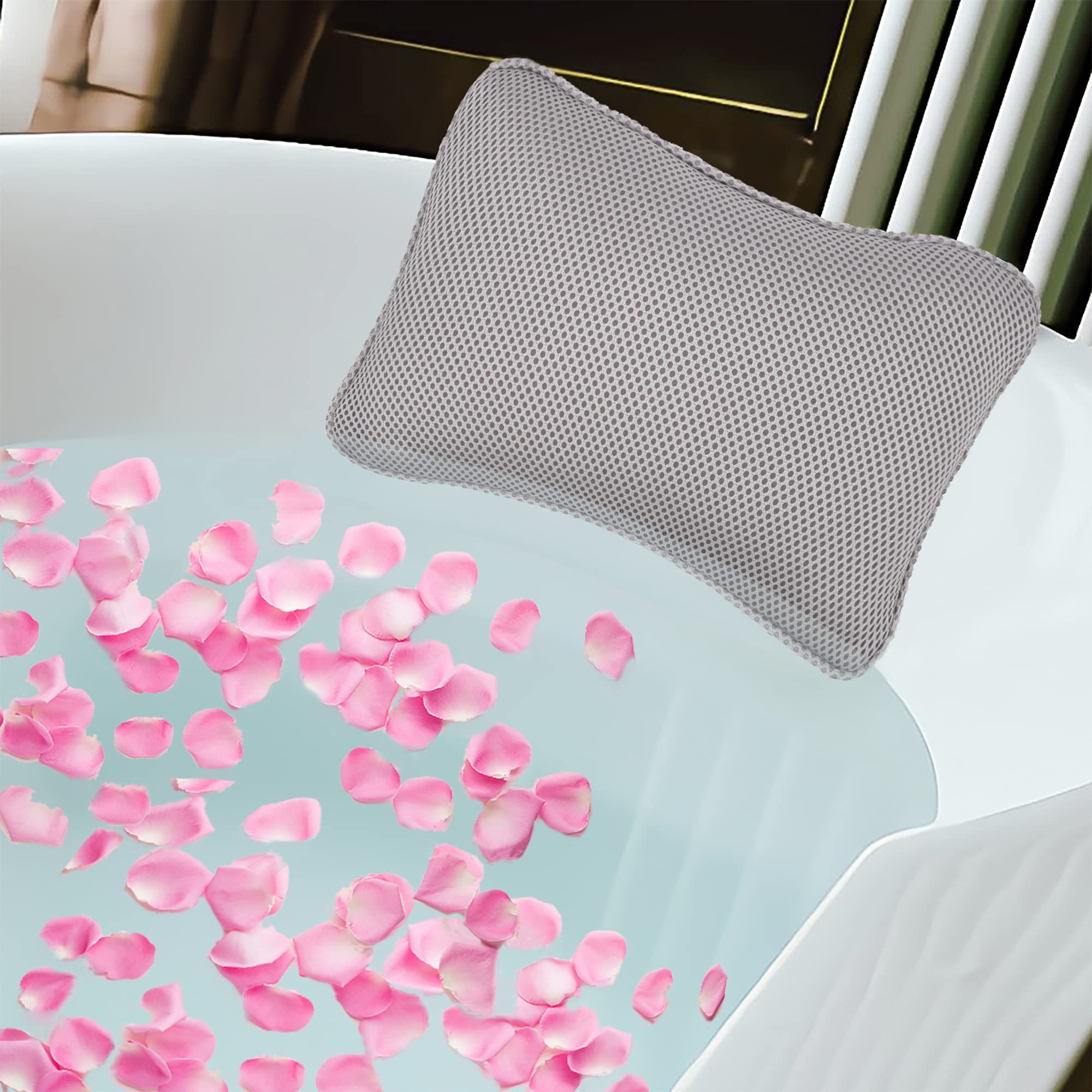 Coussin de baignoire antidérapant avec ventouses pour spa ou bain