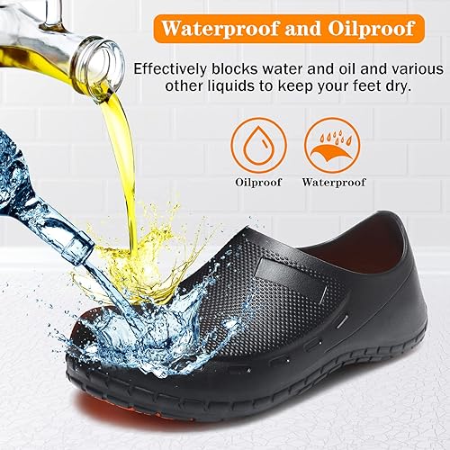 Miniatura 3 de Zapatos de chef para hombre antideslizantes a prueba de agua zuecos para hombre cómodos zapatos de enfermería para jardineros hombres interiores y