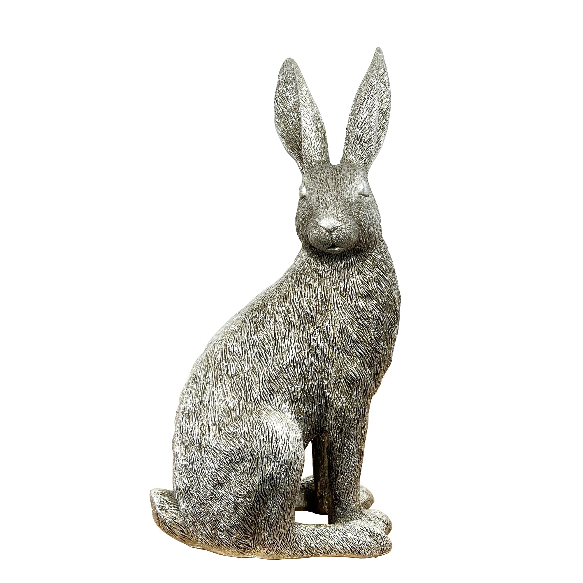Alfie Francis Silver 25Cm Tall Hare Ornament Sculpture Statue Home Decoration Gift Rabbit Animal