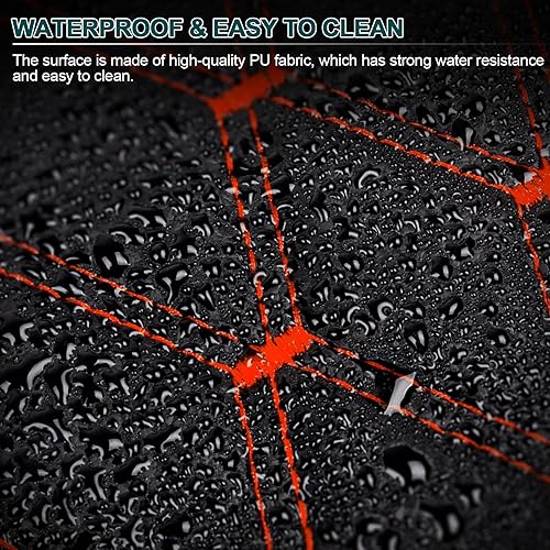 Miniatura 4 de Cuero sintético de vinilo acolchado de tela con respaldo de espuma, 63 pulgadas de ancho de cuero sintético impermeable para tapicería de bricolaje,