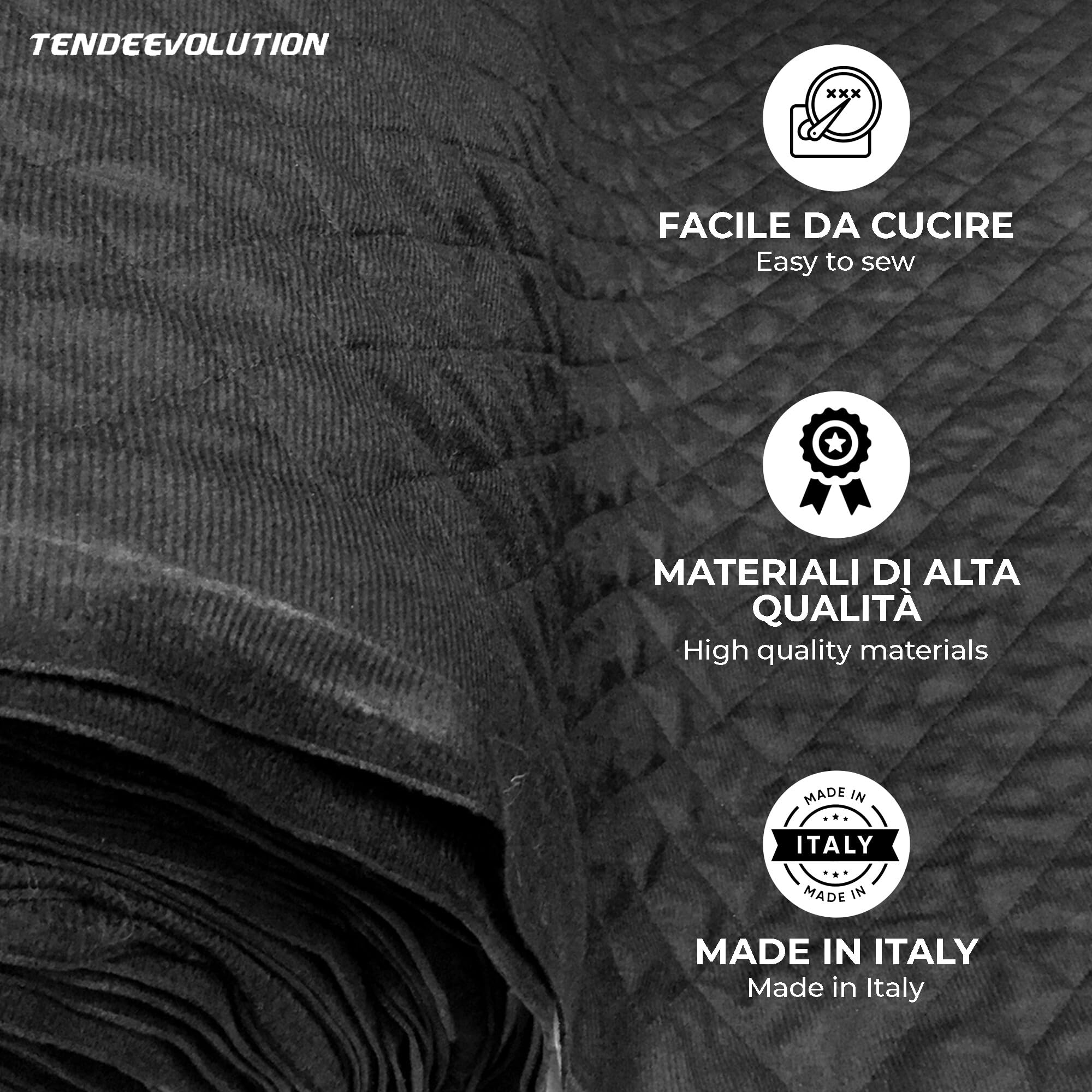 TENDEEVOLUTION Tissu Matelassé Au Mètre, Velours Couplé 3