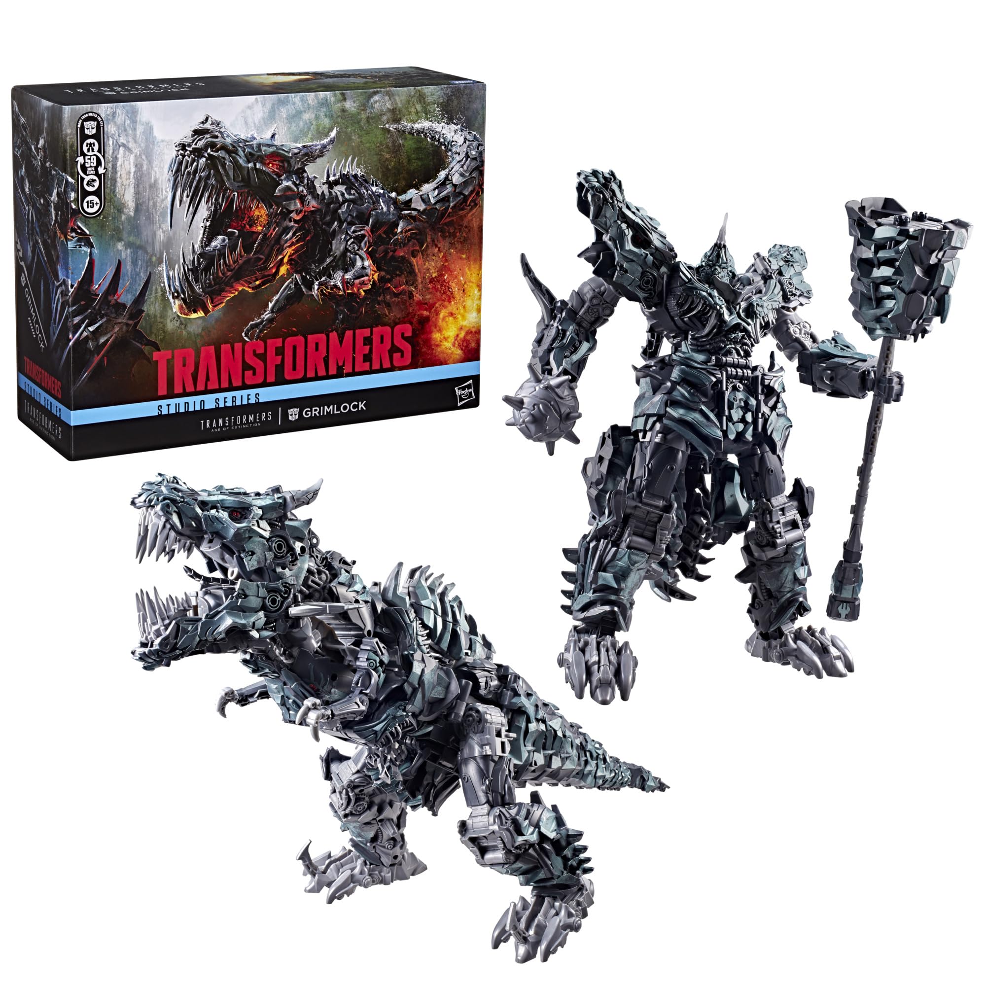 Transformers Studio Series, L'era dell'estinzione, Grimlock, action figure convertibile collezionabile Titan Class da 38 cm, dai 15 anni in su