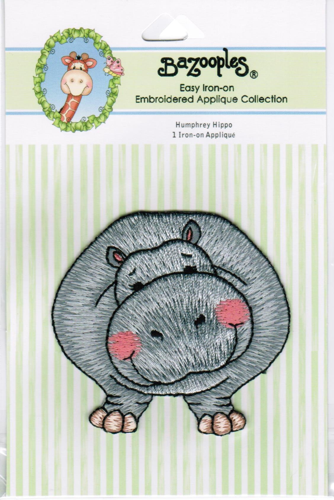 Expo International BaZooples Iron-on Patch Applique/Patch Humphrey Hippo