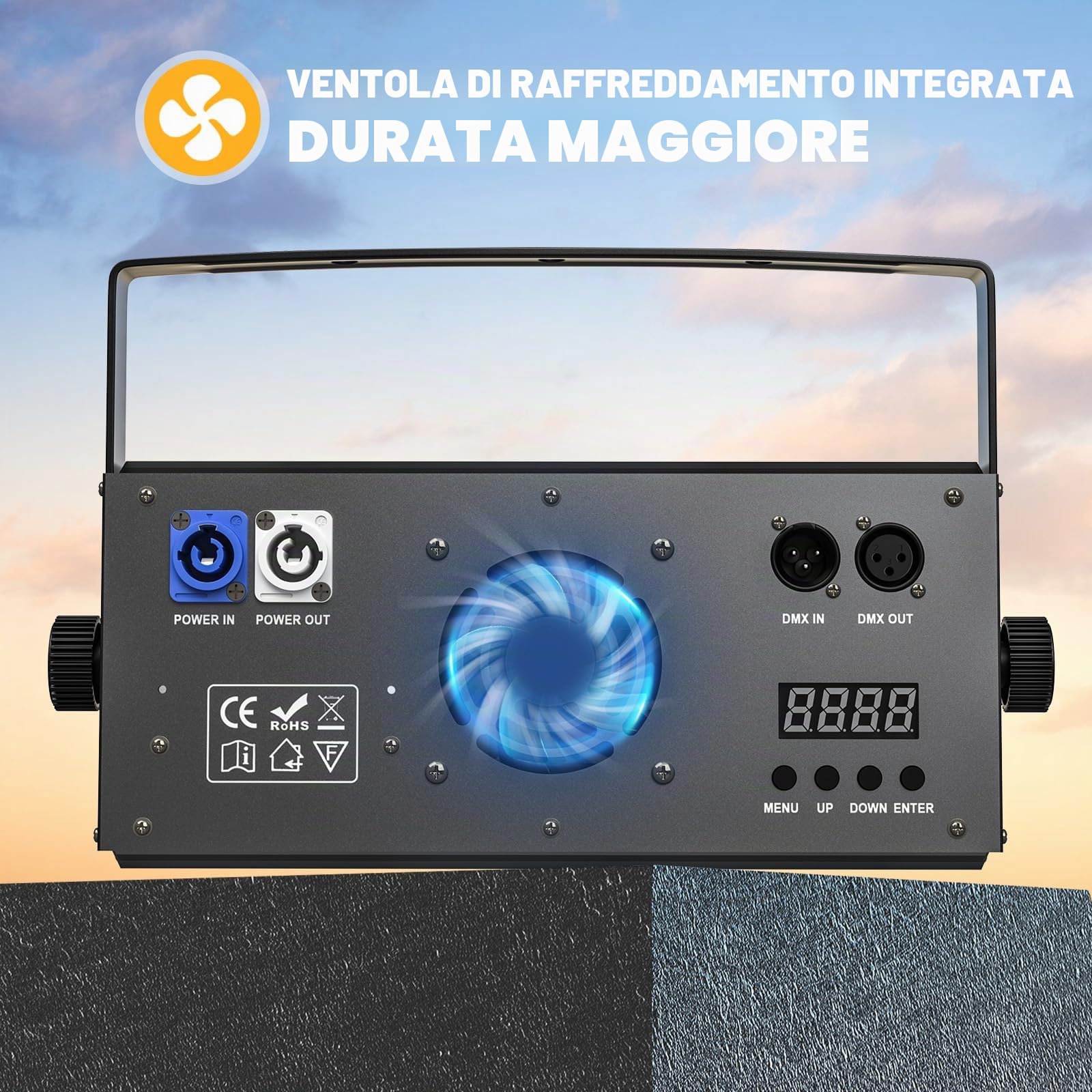 COB 200W Faro Teatrale, Accecatori LED D mx Bianco Freddo/Caldo Luce di Scena Effetti Illuminazione Blinder D MX 8CH, Faretto Luci da Palco per Discoteca Matrimonio Bar Feste Pubblico