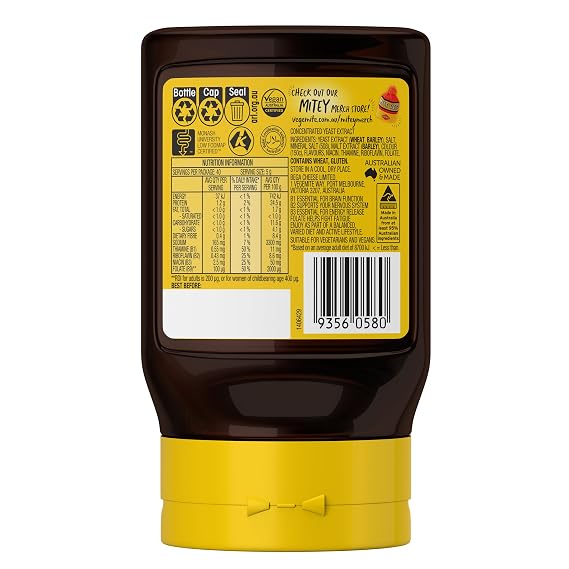 Vegemite Squeezy Spread 200g Bottle Convenient Squeeze Format Rich in B Vitamins Made in Australia