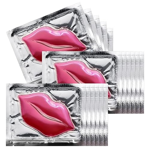 30 mascarillas hidratantes para labios con cristales de colágeno, antienvejecimiento y antiagrietamiento, reducen las arrugas de los labios,