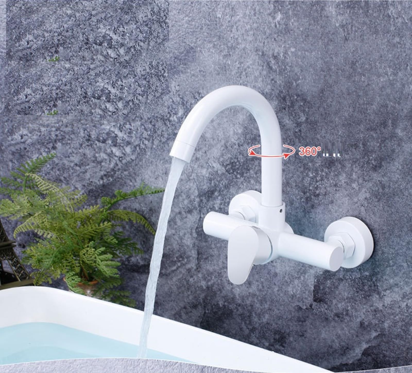 Rubinetti Lavabo A Muro Rubinetto A Parete Bianco In Acciaio Inossidabile 304 Per Lavabo Caldo E Freddo Lavabo Da Cucina Balcone Pieghevole Universale Stile Curvo