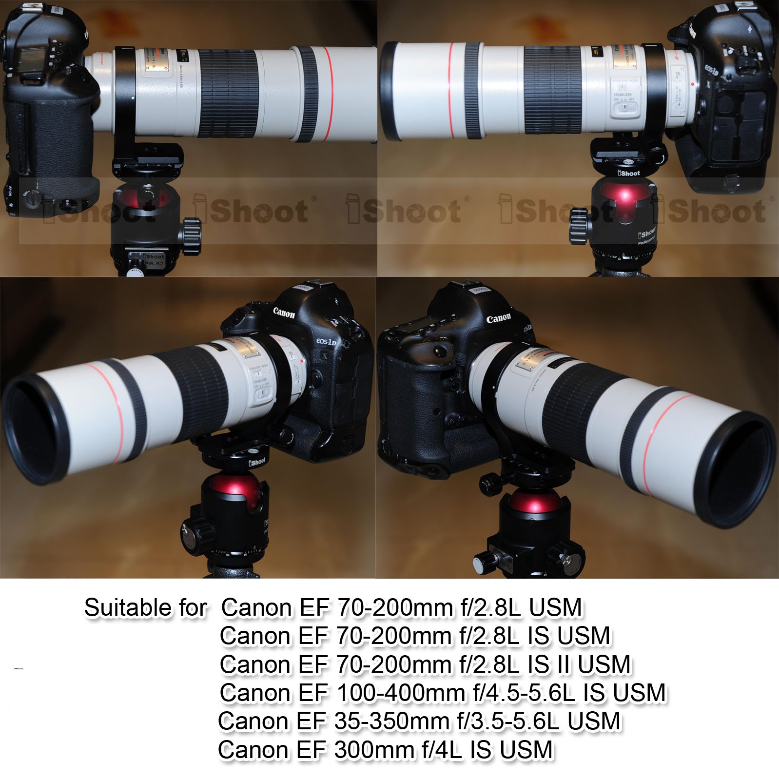 Kołnierz podtrzymujący obiektyw pierścień do montażu na statywie kompatybilny z Canon EF 70-200 F/2.8L USM, 70-200 F/2.8L IS USM, 70-200 F/2.8L IS II (III) USM, 100-400 F/4.5-5.6L IS USM, 300 F/4L IS