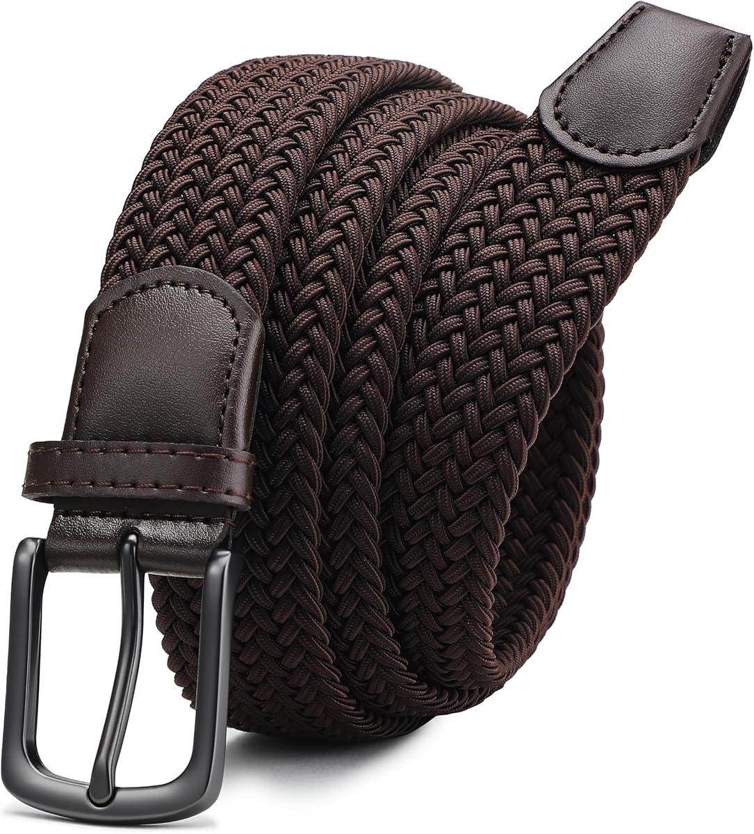 CHAOREN Elastischer Gürtel Herren, Stretch Gürtel Stoff ohne Löcher 35mm, Flechtgürtel für Golfhosen Lässige Shorts Jeans