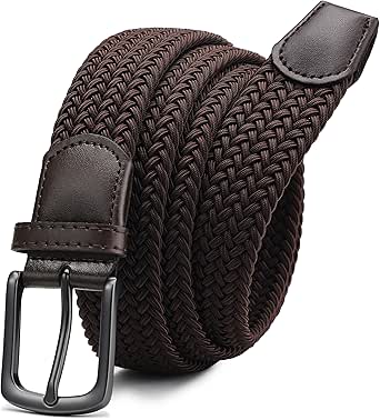 CHAOREN Elastischer Gürtel Herren, Stretch Gürtel Stoff ohne Löcher 35mm, Flechtgürtel für Golfhosen Lässige Shorts Jeans