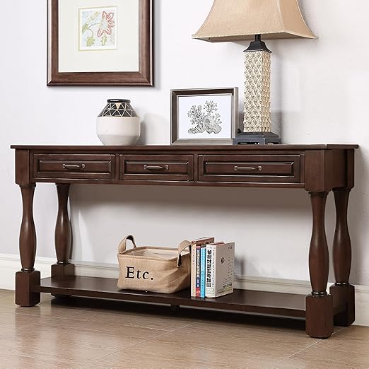Merax Long Entryway Console Table with 3 Drawers and 1