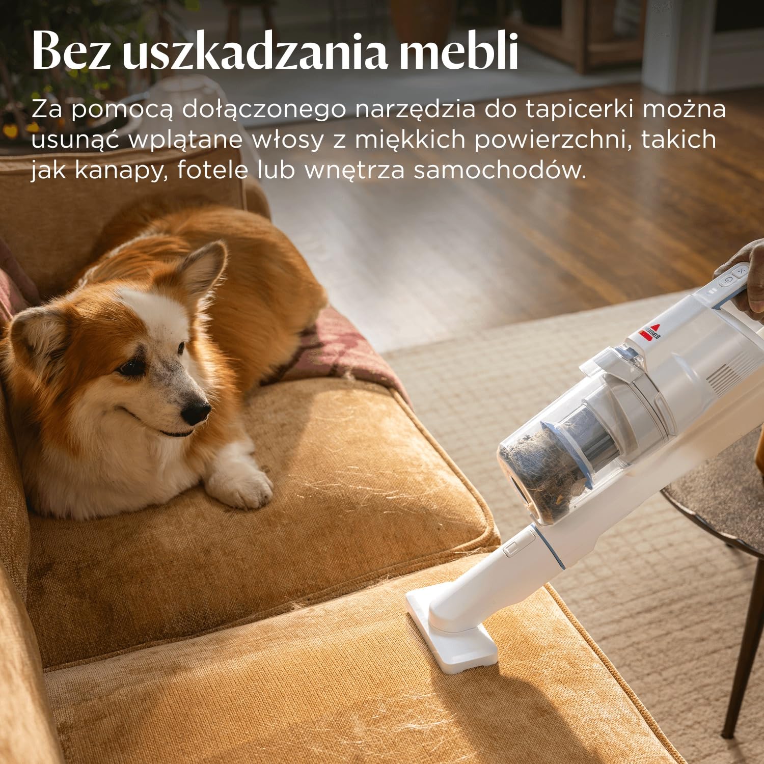 BISSELL PowerClean, odkurzacz pionowy, silnik 200 W, diody LED, nieplącząca się szczotka, odkurzacz 3 w 1, konstrukcja stojąca, filtr HEPA, wymienna bateria 2000 mAh, czas pracy 40 min, 4261N