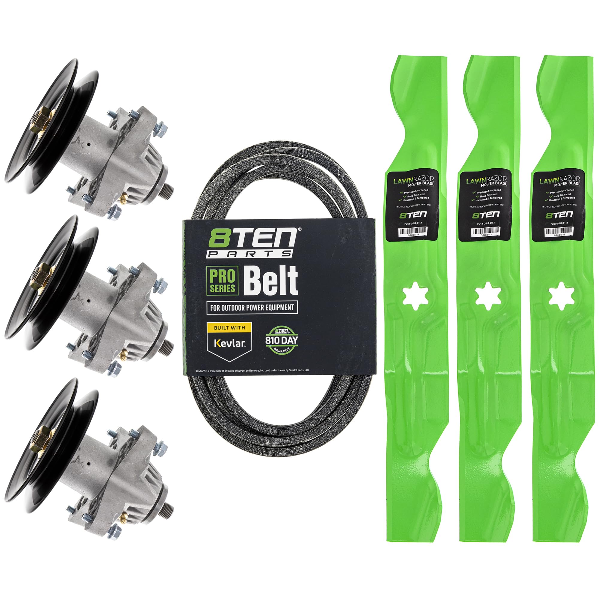 Amazon.com: 8TEN Spindle Belt Blade Kit Set for 50 inch Deck MTD