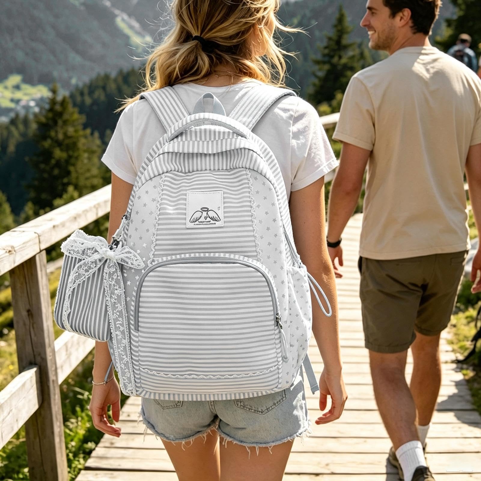 Generico Zaino Per Ragazze Impermeabile Leggero Grande Capacità | Zaino Scolastico Multi-Scomparto Adolescenti Studentesse Donne Aula Scuola Elementare Campeggio Weekend Gita Fuori Porta