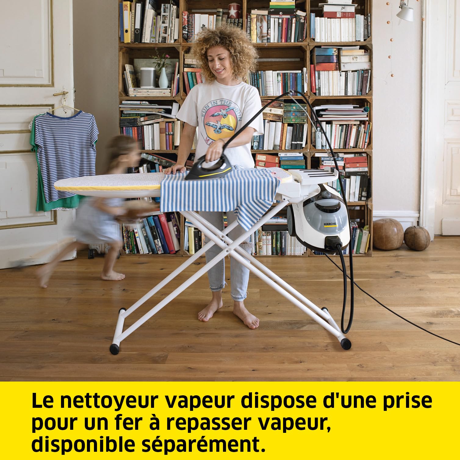 Kärcher Nettoyeur Vapeur SC 5 EasyFix Iron Plug, Blanc, Pression Vapeur : 4,2 bar, Préchauffage : 3 min, Surface : 150 m², Réservoir : 0,5 l + 1,5 l