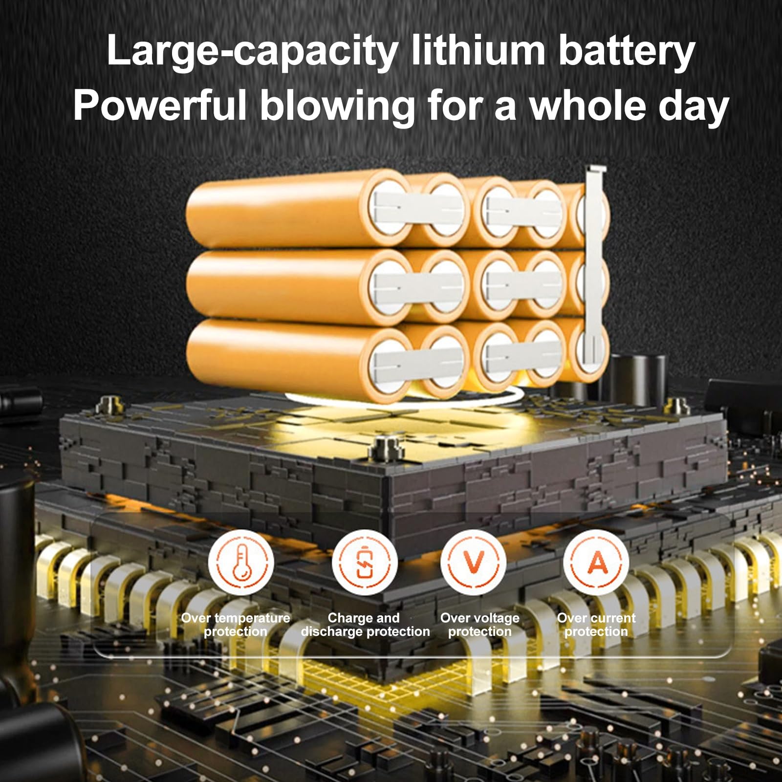 Elektryczna Ręczna Dmuchawa do Liści Bezprzewodowa, 34000 Obr./min Bezprzewodowa Dmuchawa do Liści z 2 Akumulatorami 48 V I Ładowarką, 80 Mm Wentylator Turbo