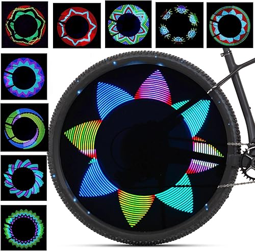 QANGEL Luces LED para rueda de bicicleta, luz LED RGB impermeable para radios de bicicleta, baja velocidad de conducción, luces para sillas de