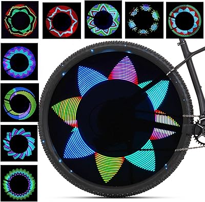 QANGEL Bike Wheel Lights, RGB LED Waterproof Bicycle Spoke Light, Bicycle Rim Tire Lights Mountain Bike Lights for Wheel, ...