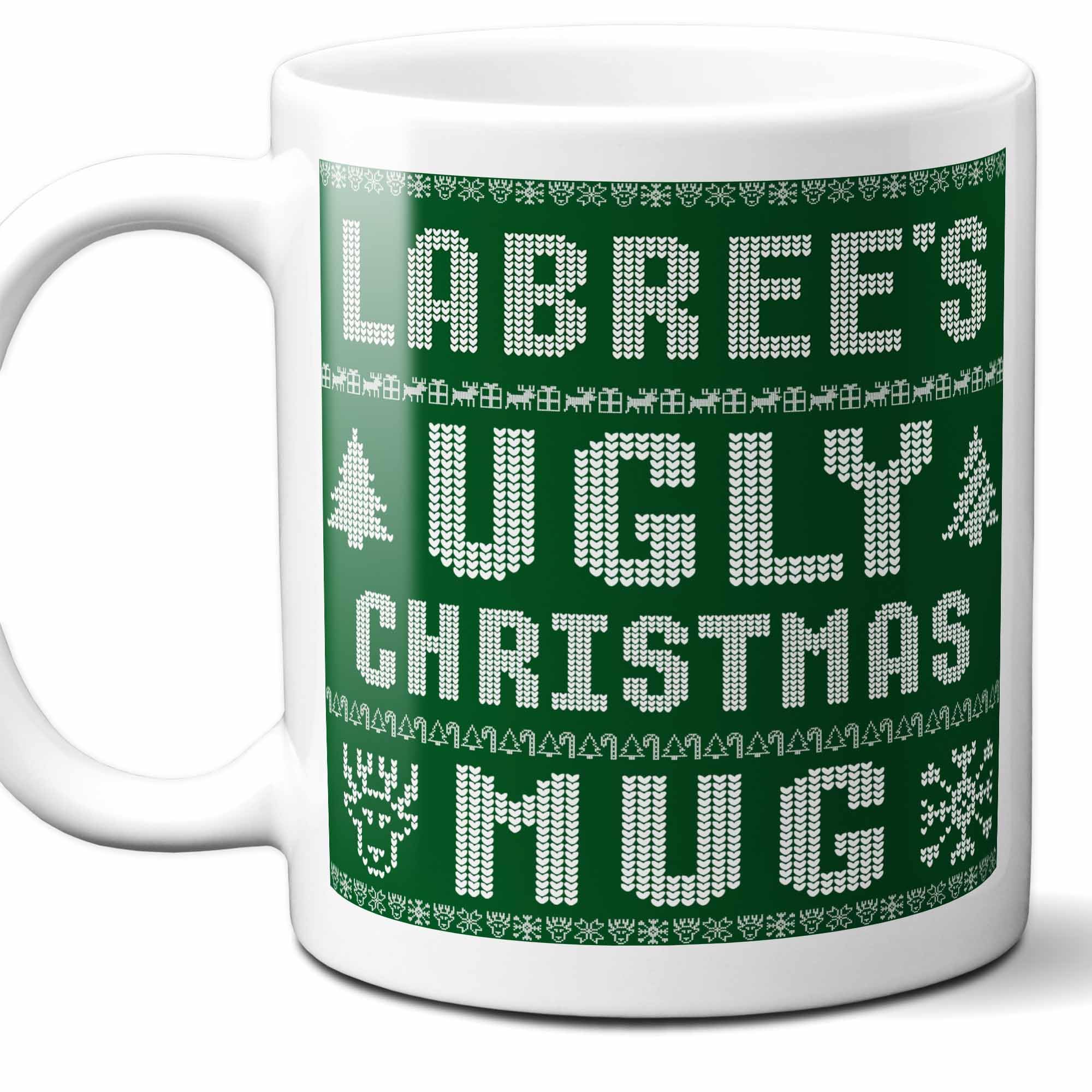 Labree Name Christmas Gift. Personalized Ugly Christmas Sweater Coffee Mug. Funny Custom Xmas Gift, Stocking Stuffer For Friends, Coworkers And Person Who Has Everything. 11 Ounces.