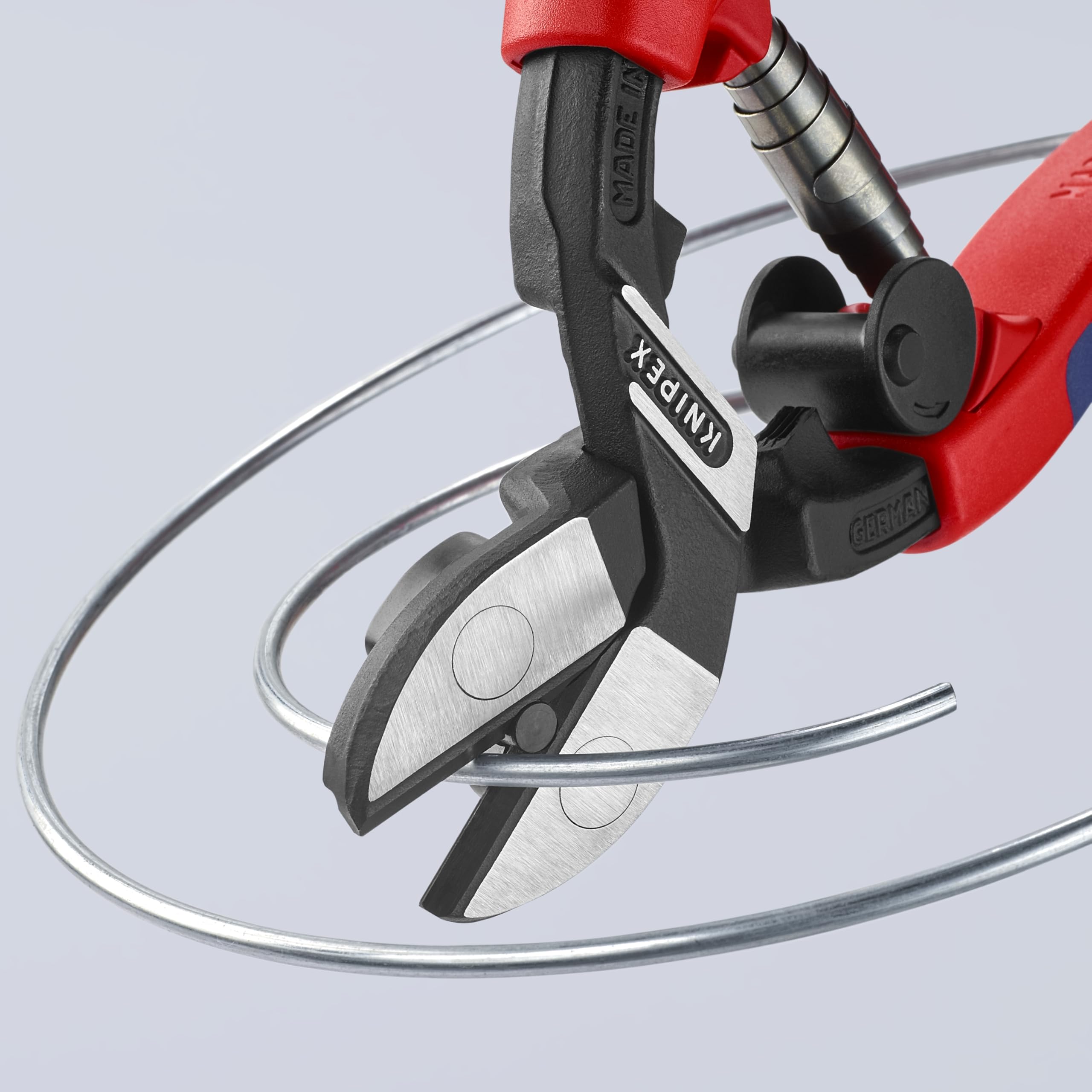 Knipex 7122200 Komfort Griff abgewinkelt Hohe Hebelwirkung Bolzenschneider Schnitt, 71 22 200