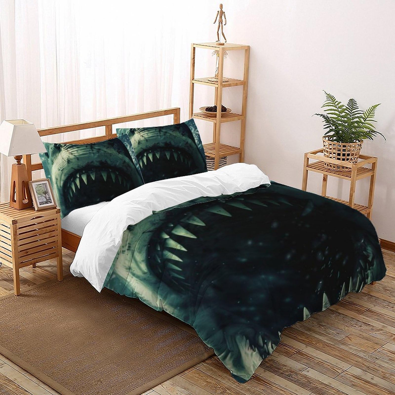 Housse de couette requin 200x200cm pour apaiser les nuits agitées