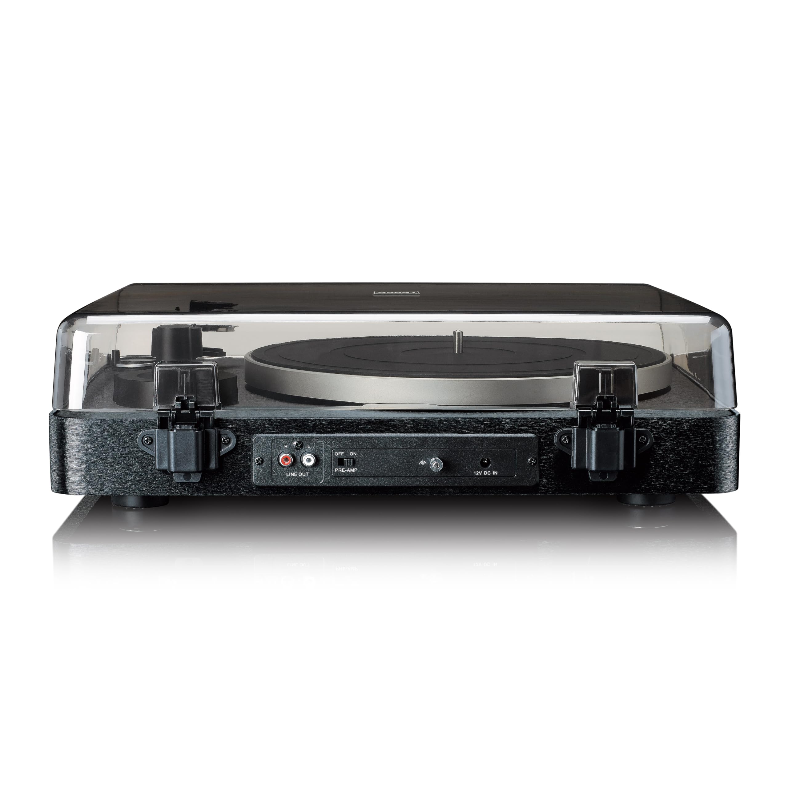 Lenco LBTA-165BK Giradischi completamente automatico – Bluetooth 5.3 – Corpo in legno – Piatto in metallo & pickup AT3600L – Auto Start & Auto-Return – 2 velocità (33/45 giri/min) – Integrato