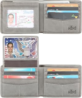 HIMI Wallet for Men-Genuine Leather RFID Blocking Bifold Stylish Wallet With 2 ID Window