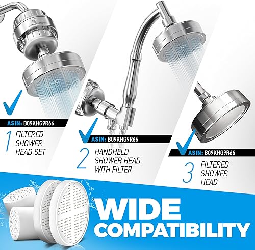 Miniatura 9 de AquaHomeGroup Cartucho de repuesto de filtro de ducha de 20 etapas y cartuchos de vitamina C + E + A (paquete de 2, sin carcasa), mejora la calidad