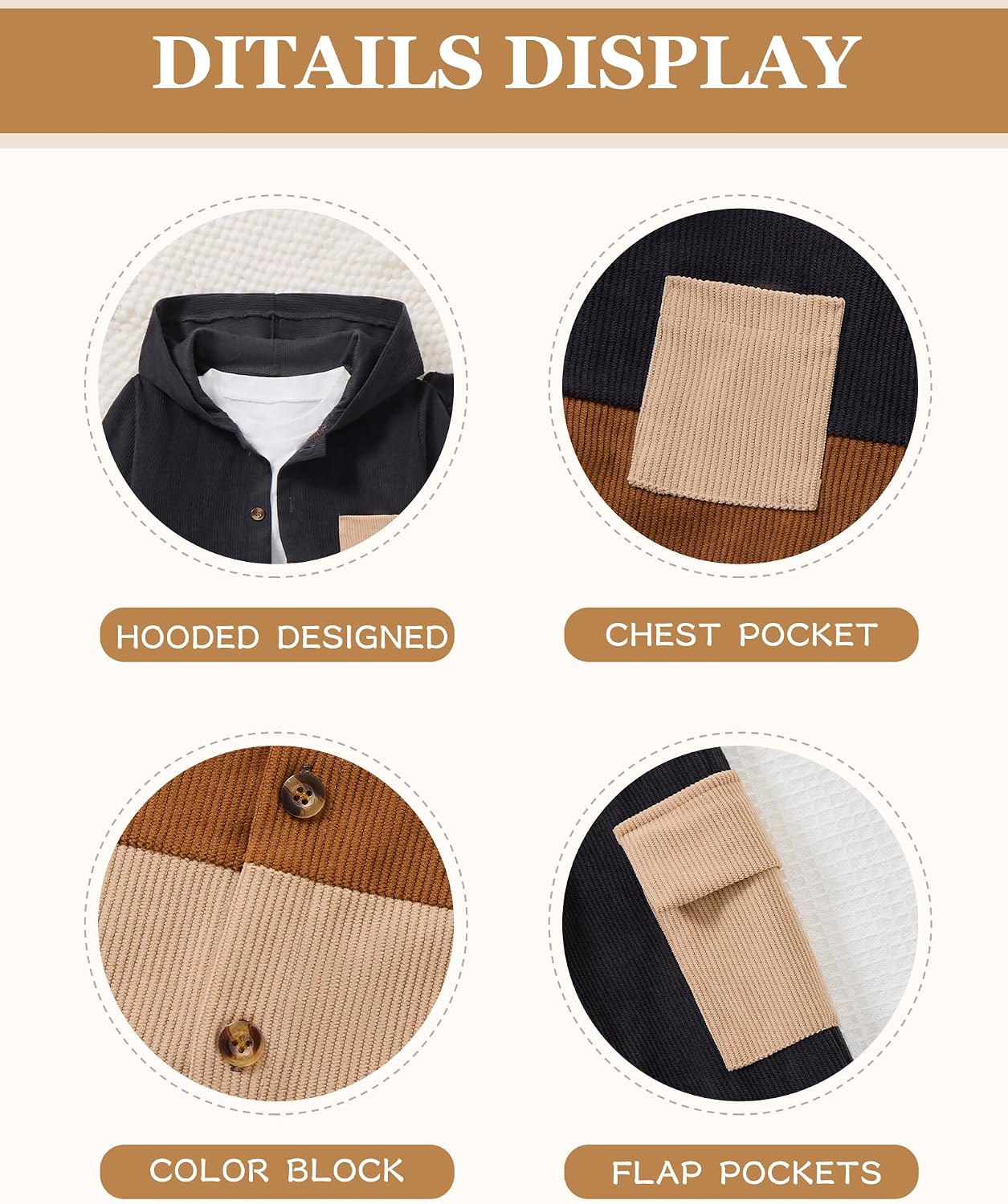 Boys Clothes Patchwork Corduroy Shirts Sweatpants