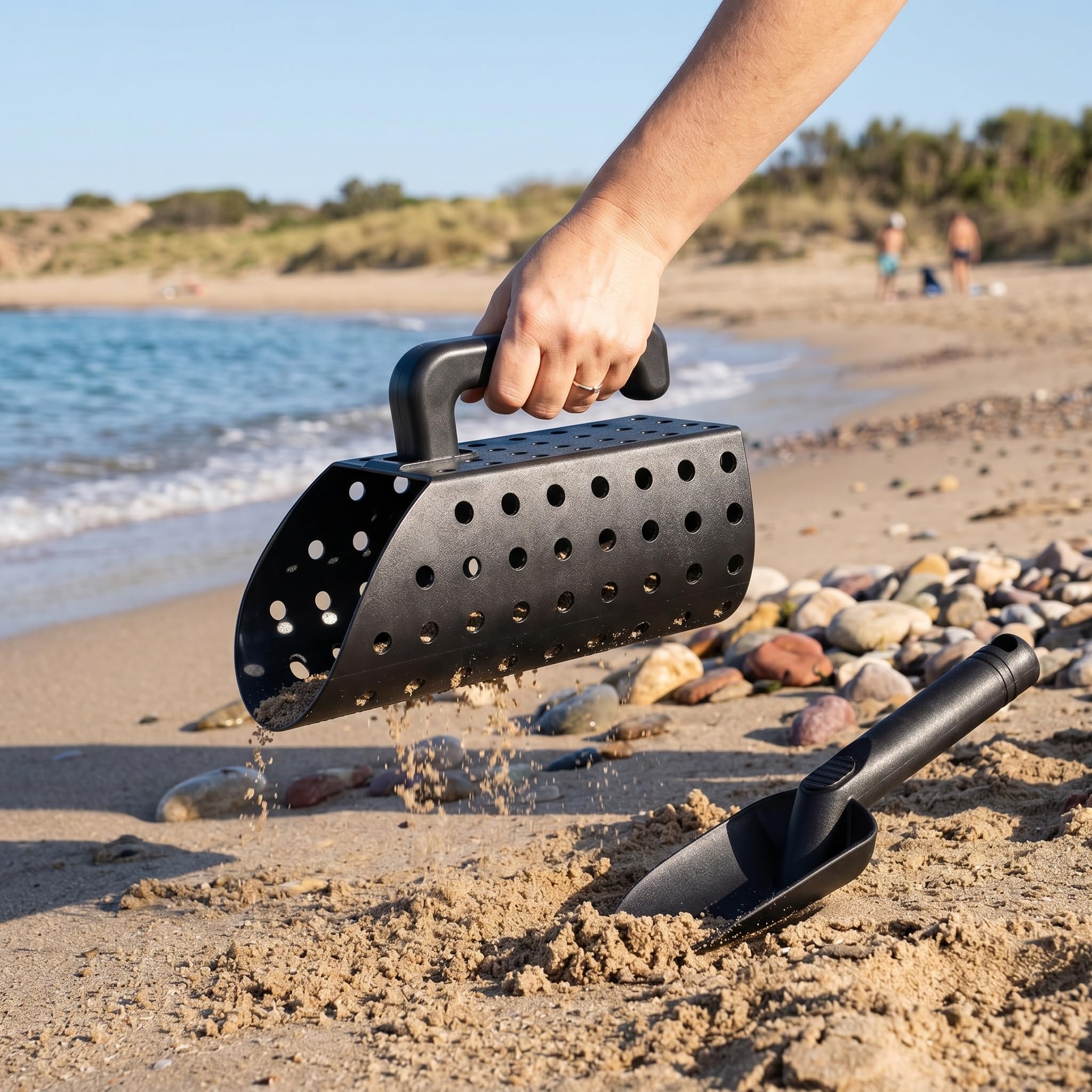 Set Pala per Sabbia per Metal Detector per Rilevamento di Metalli e Scavo di Fori Poco Profondi con Pale Ergonomiche e Fori