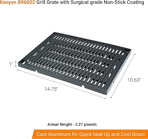 Miniatura 2 de Kenyon Rejilla para parrilla, rejilla de metal antiadherente de grado quirúrgico, rejilla de cocción hecha de aluminio fundido, calentamiento rápido