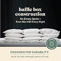 Vista 3 de ComfyDown Edredón blanco de plumón de ganso, fabricado en Estados Unidos, funda de edredón 100% algodón egipcio de 400 hilos, 650+ potencia