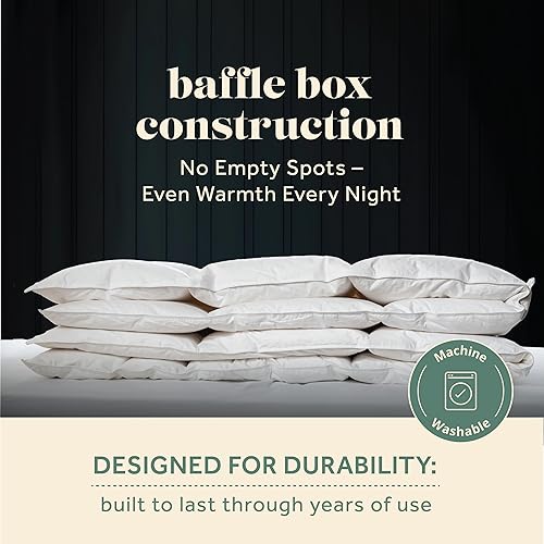 Miniatura 3 de ComfyDown Edredón blanco de plumón de ganso, fabricado en Estados Unidos, funda de edredón 100% algodón egipcio de 400 hilos, 650+ potencia de