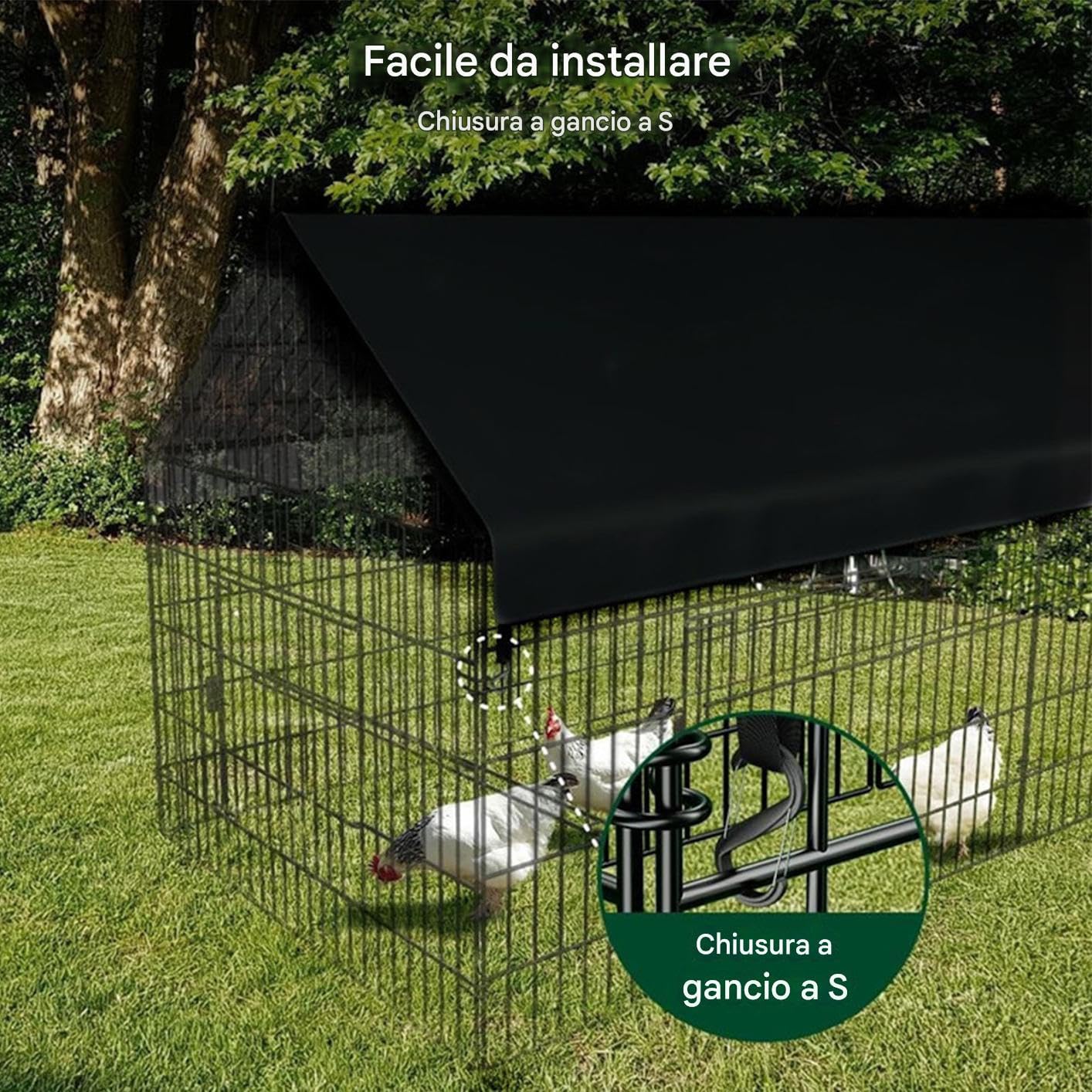 Generico Copertura Impermeabile per Pollaio | Telo Ombreggiante Impermeabile per Gabbia per Galline | Accessorio Durevole per Recinzione Giardino Terrazzo Patio