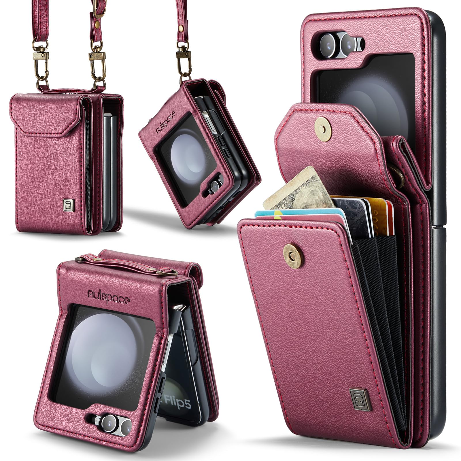 Dingshengk PU Flip Folio Lederen Hoes Voor Crosscall TREKKER-M1 4,5 inch Boek Portemonnee Zakelijke Telefoon Bescherming Beschermhoes Skin Pouch Etui (Bruin