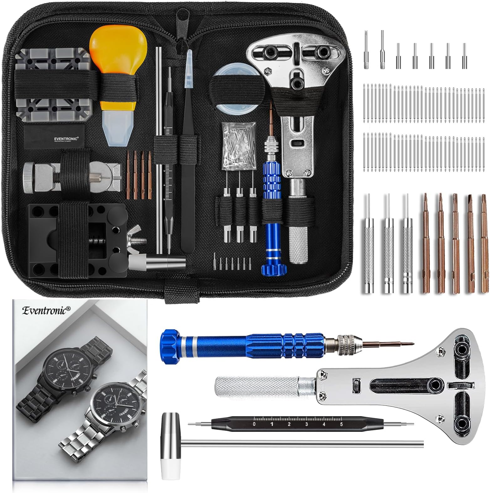 Watch Repair Kit, Watch Case Opener Spring Bar Tools, Watch Battery