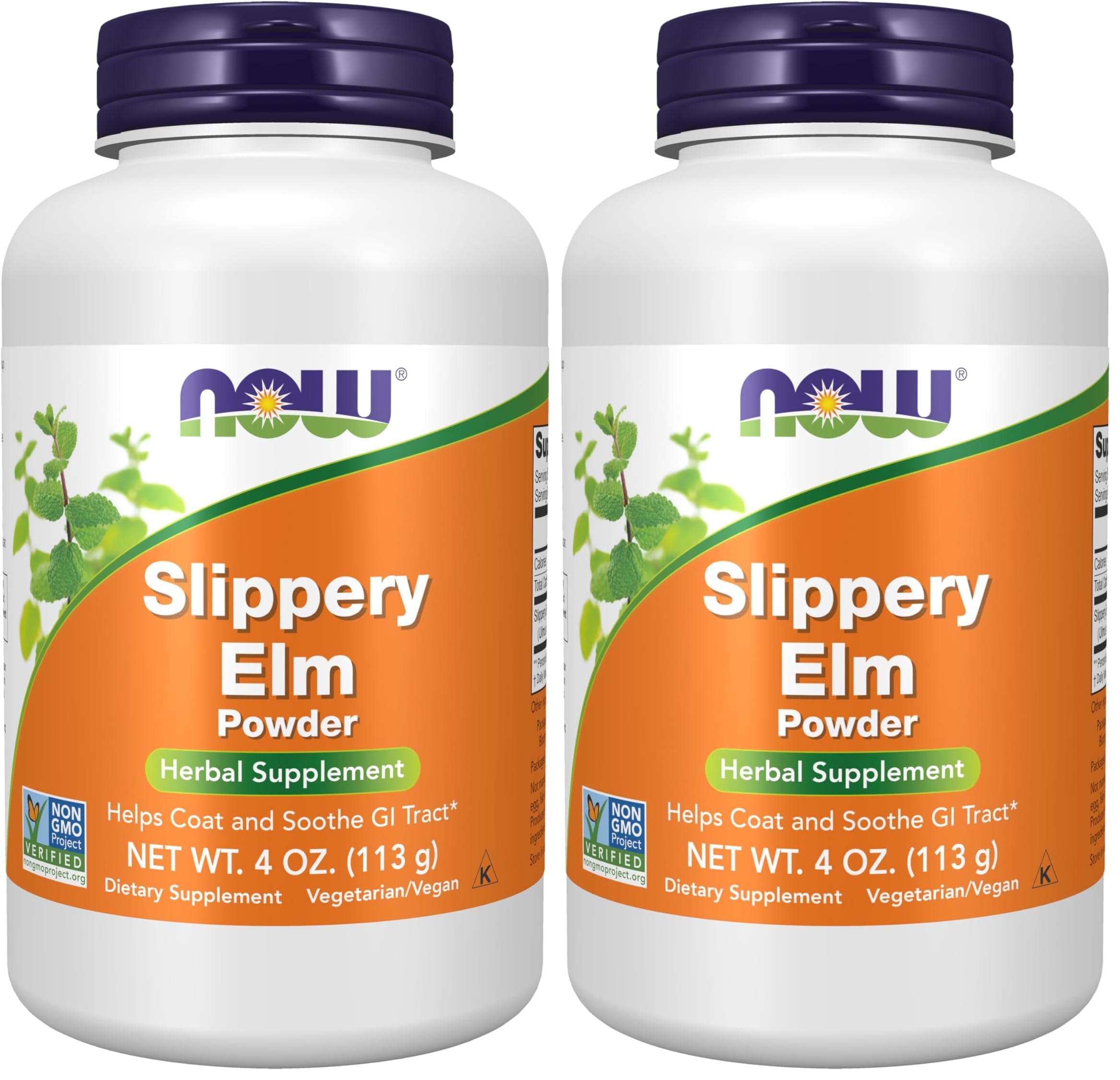NOW Foods Supplements, Slippery Elm Powder (Ulmus rubra), Non-GMO Project Verified, Herbal Supplement, 4-Ounce (Pack of 2)