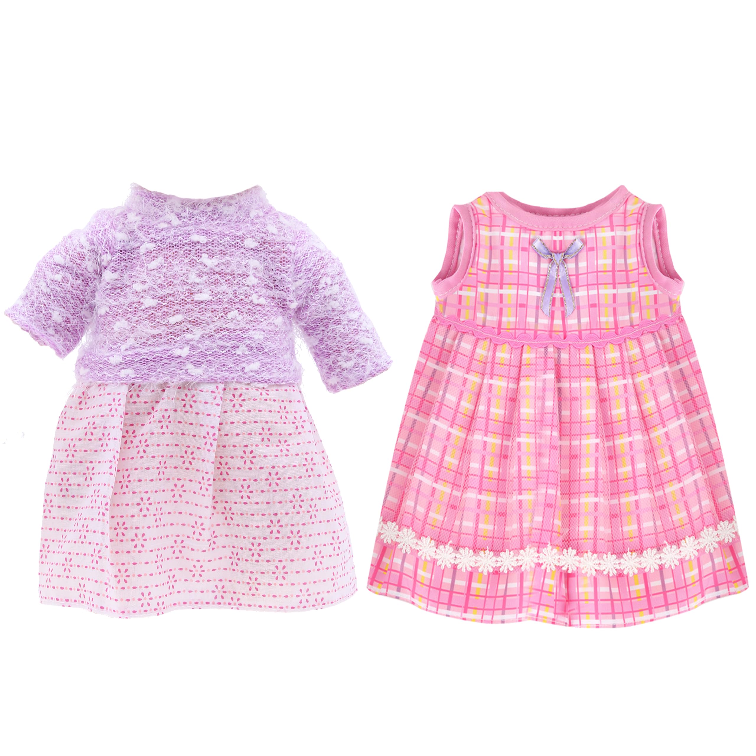 Baby Doll Clothing, 2 Set Doll Clothes Dress for 14-16 Inch Dolls, 35-43 cm Cute Doll Dress Outfits,as a Gift for Kids Girls Boys (Not Include Doll)