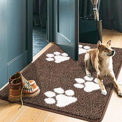 Miniatura 8 de Vaukki Tapete para puerta de entrada, antideslizante, absorbente, atrapador de barro, tapetes interiores de perfil bajo, tapetes suaves y lavables
