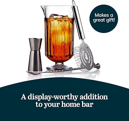 Miniatura 5 de Libbey Flashback - Juego de 4 vasos mezcladores de cóctel con vaso agitador y más, kit de coctelería para conocedores de bebidas