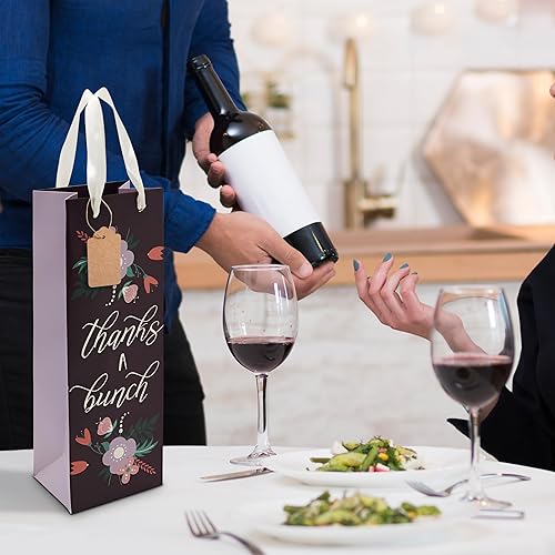 Miniatura 7 de Paquete de 50 bolsas de vino y botellas, bolsas para botellas para regalos vienen con una cuerda y etiqueta para esa persona especial, regalos de