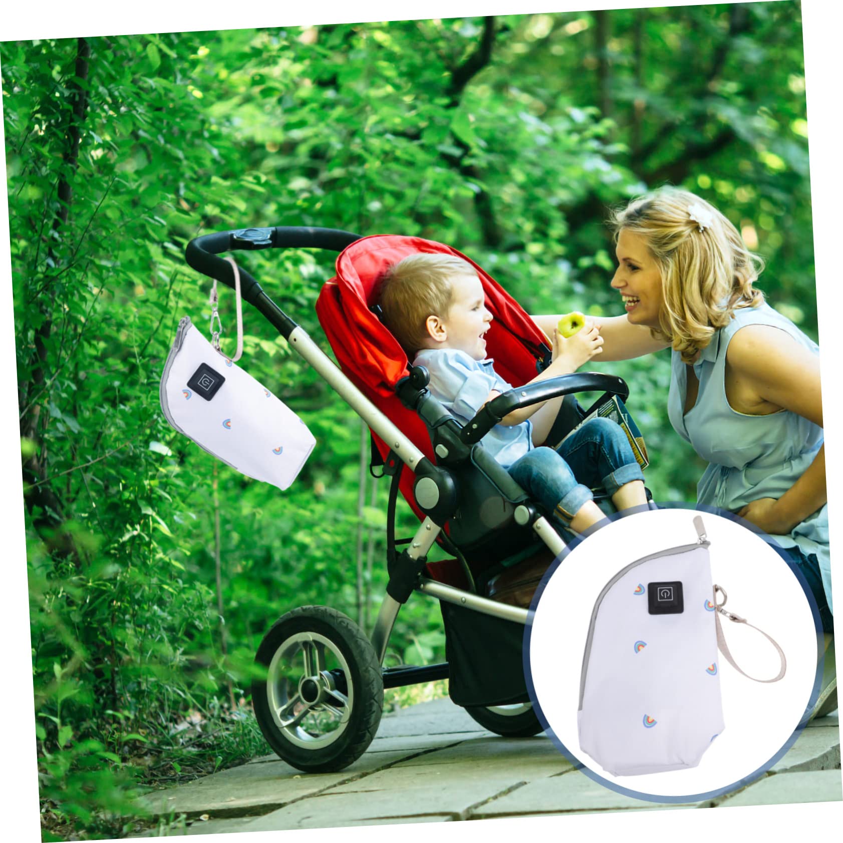 VICASKY 2pièces -biberon Portable Usb Pour à De Température Conserve Lait Maternel Chaud Et Pratique Pour Sorties Gris Arc-ciel