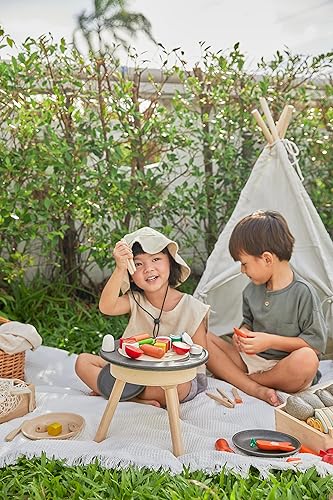 Miniatura 53 de PlanToys - Juego de madera para juegos de simulación de alimentos y bebidas, juguetes de cocina Montessori para niños pequeños y niños, comida