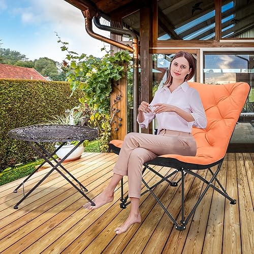 Miniatura 4 de LILYPELLE Silla plegable de gran tamaño, silla plegable portátil para camping, playa, picnic, barbacoas, eventos deportivos con bolsa de transporte,