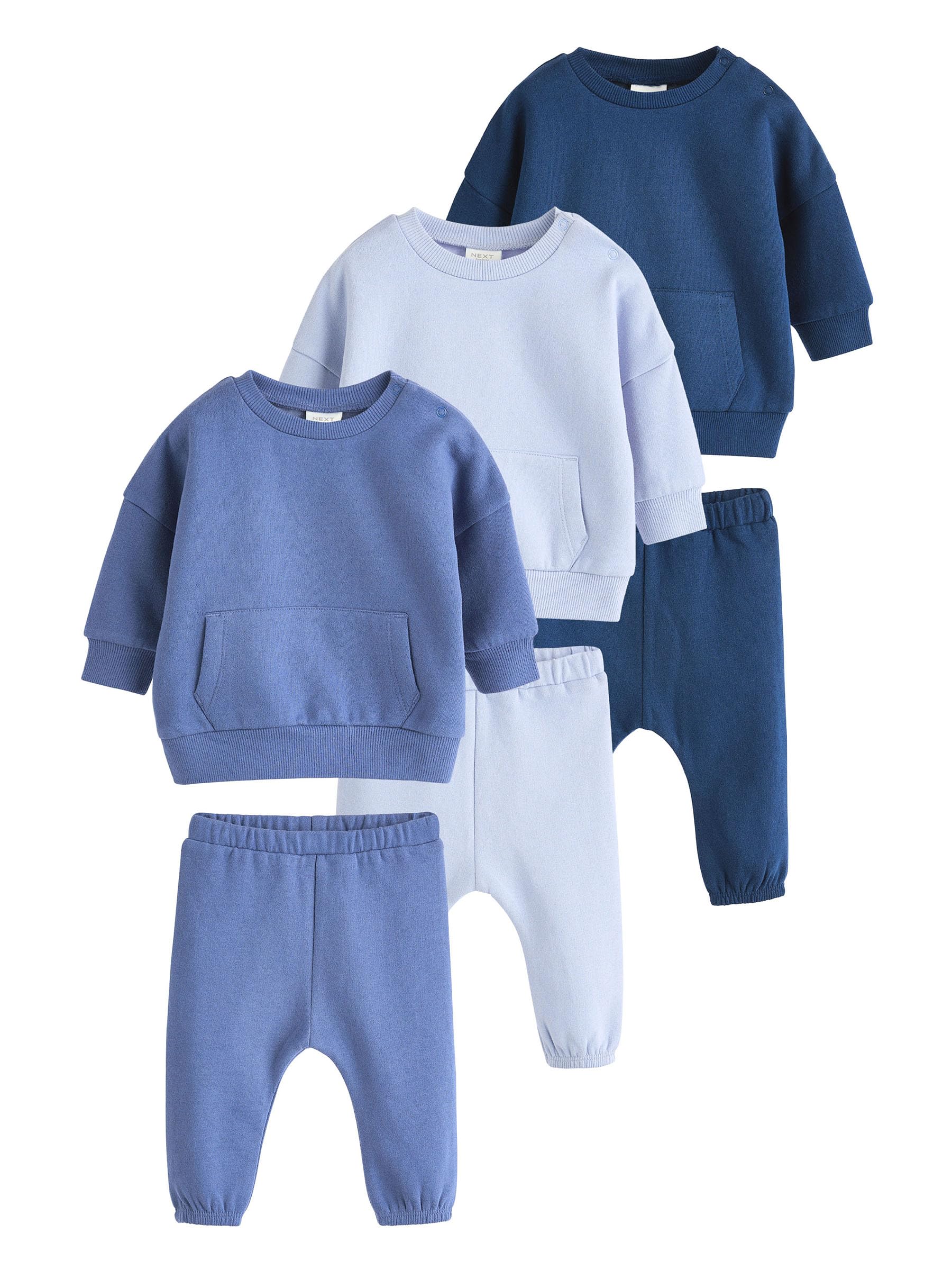 NEXT Baby Sweatshirt und Jogginghose im 6er-Pack