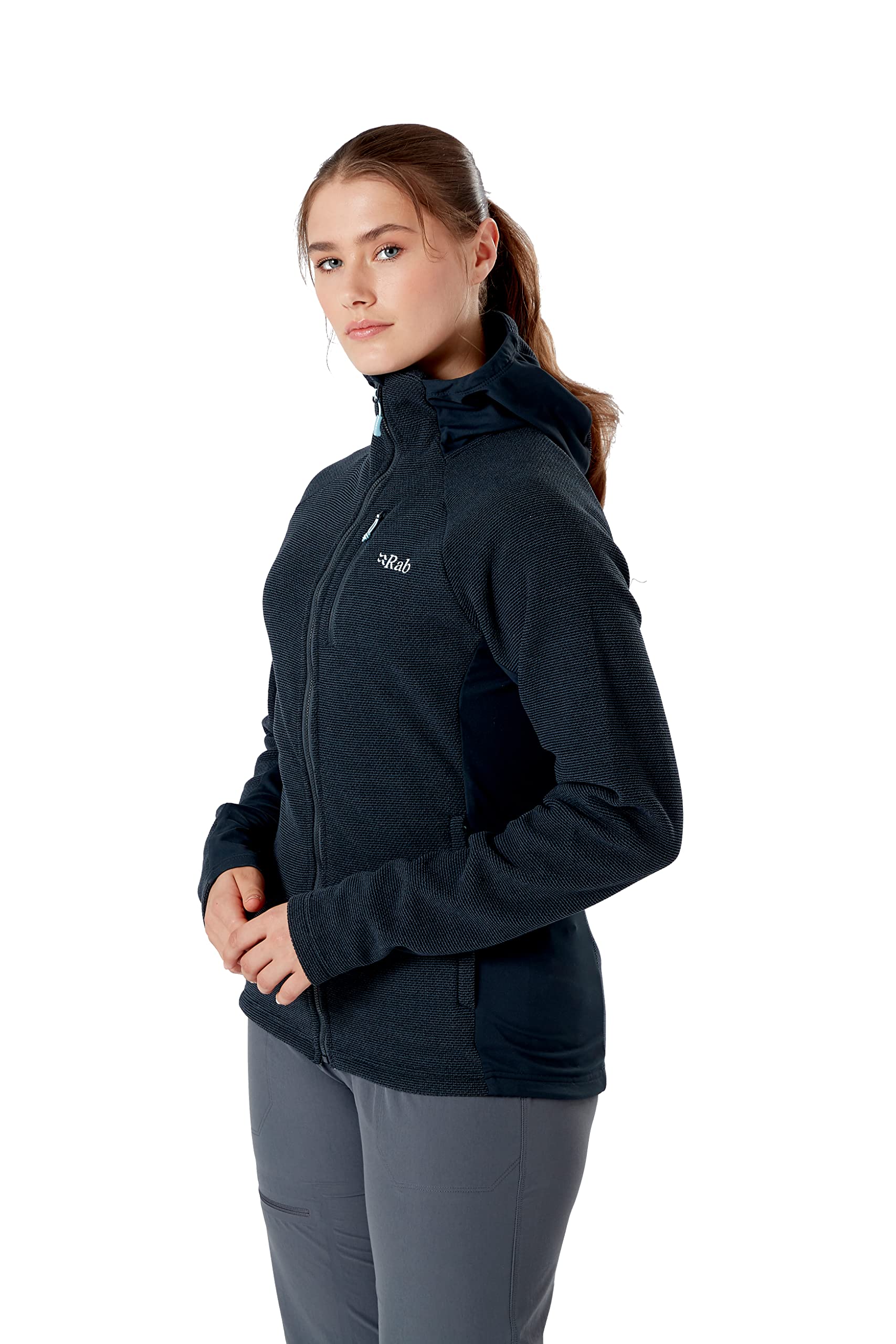 Rab Chaqueta de Forro Polar de Peso Medio con Capucha para Mujer, para Senderismo, Senderismo y Escalada